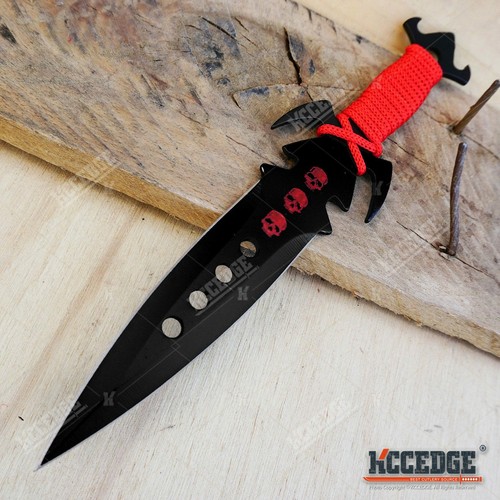 3PC 7.25" NINJA KUNAI TACTICAL ASSASSIN Double Edged  Knife Set + Sheath