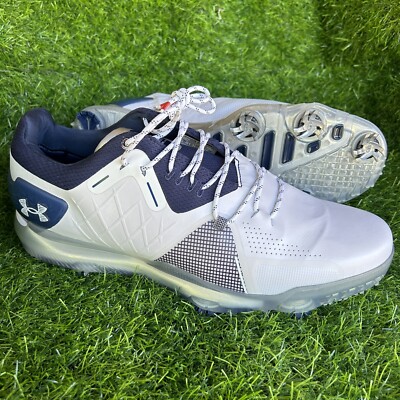 New Under Armour Spieth 4 GTX Golf Shoes Men's Size 11 White /Blue Cleats