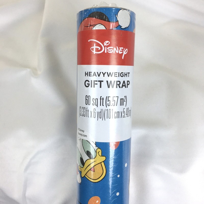 60 sq ft Disney Mickey Friends Blue Christmas Gift Wrap Wrapping Paper 1 Roll