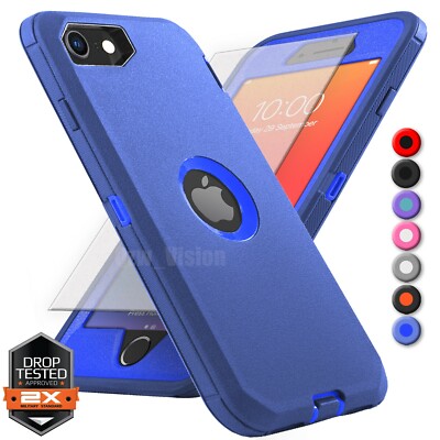 For Apple iPhone 6 7 8 Plus SE 2nd 3rd Shockproof Case Cover + Screen Protector