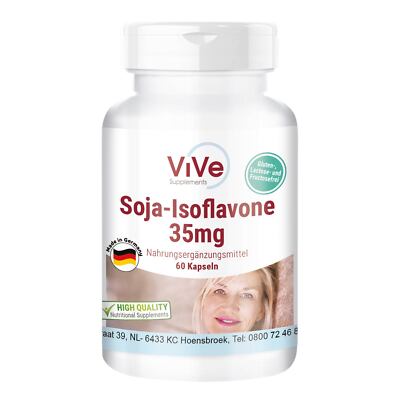 Soja-Isoflavone 35 mg - 60 Kapseln mit Vitamin E - vegan | ViVe Supplements