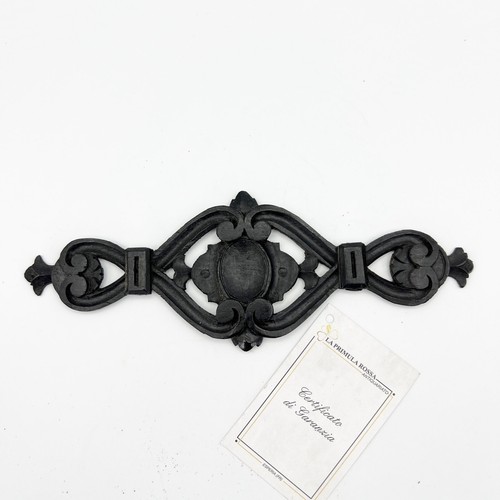 Antico intaglio elemento decorativo Fregio in legno nero d' epoca 800 restauro