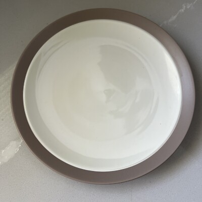 NWT Noritake Colorwave Clay Single Piece Dinner Plate Off-white Brown Rim