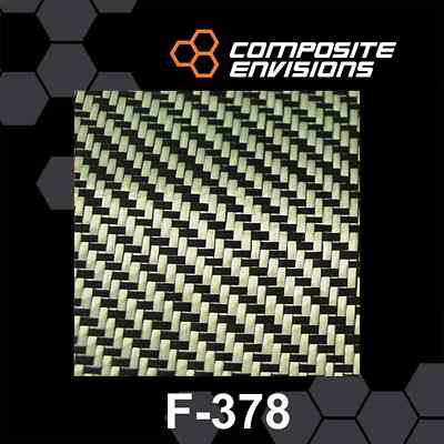 Carbon Fiber/Yellow Aramid Fabric 2x2 Twill 3k 5.5oz/186gsm-Sample