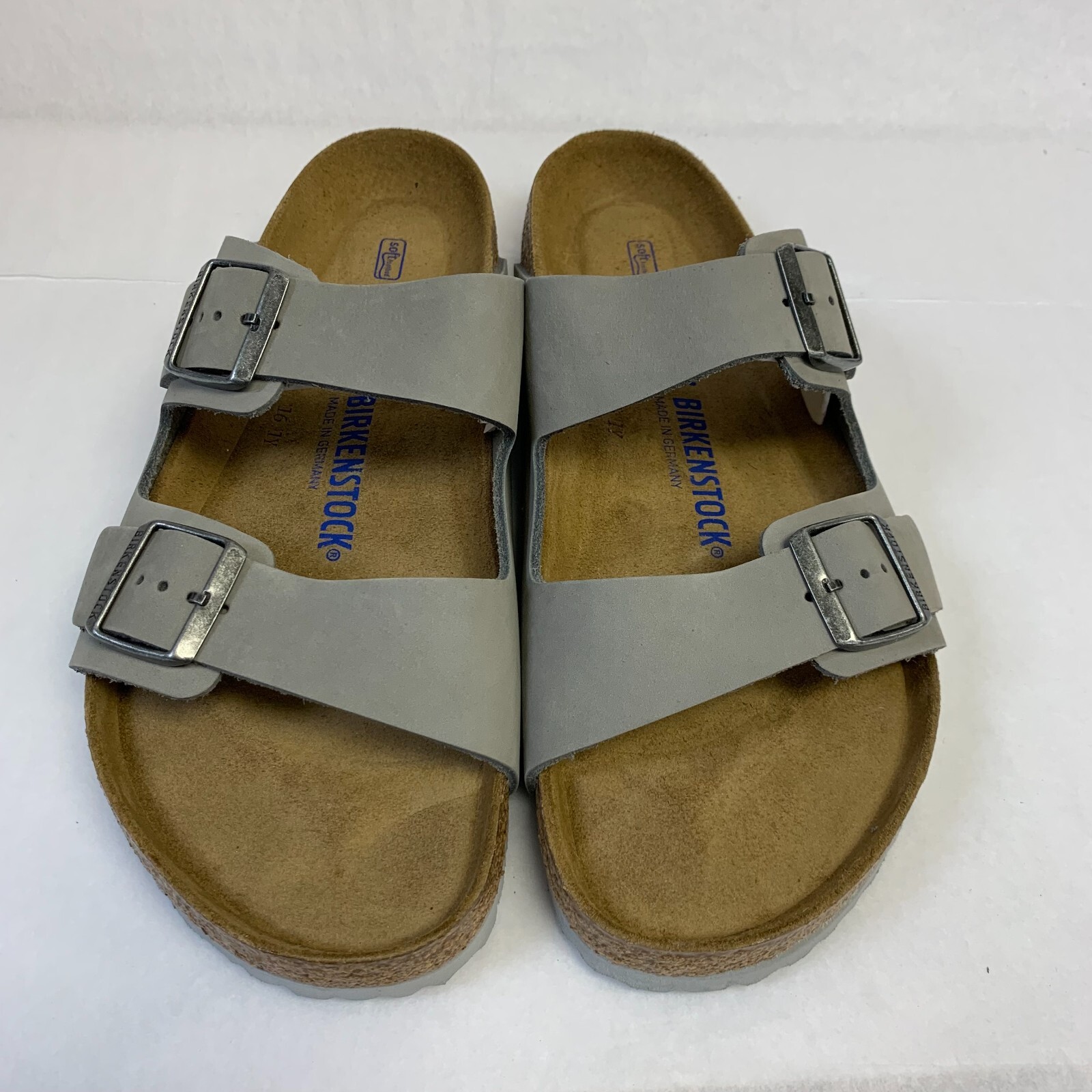 Birkenstock New w/ Box Arizona Dove Gray Nubuck Soft Footbed