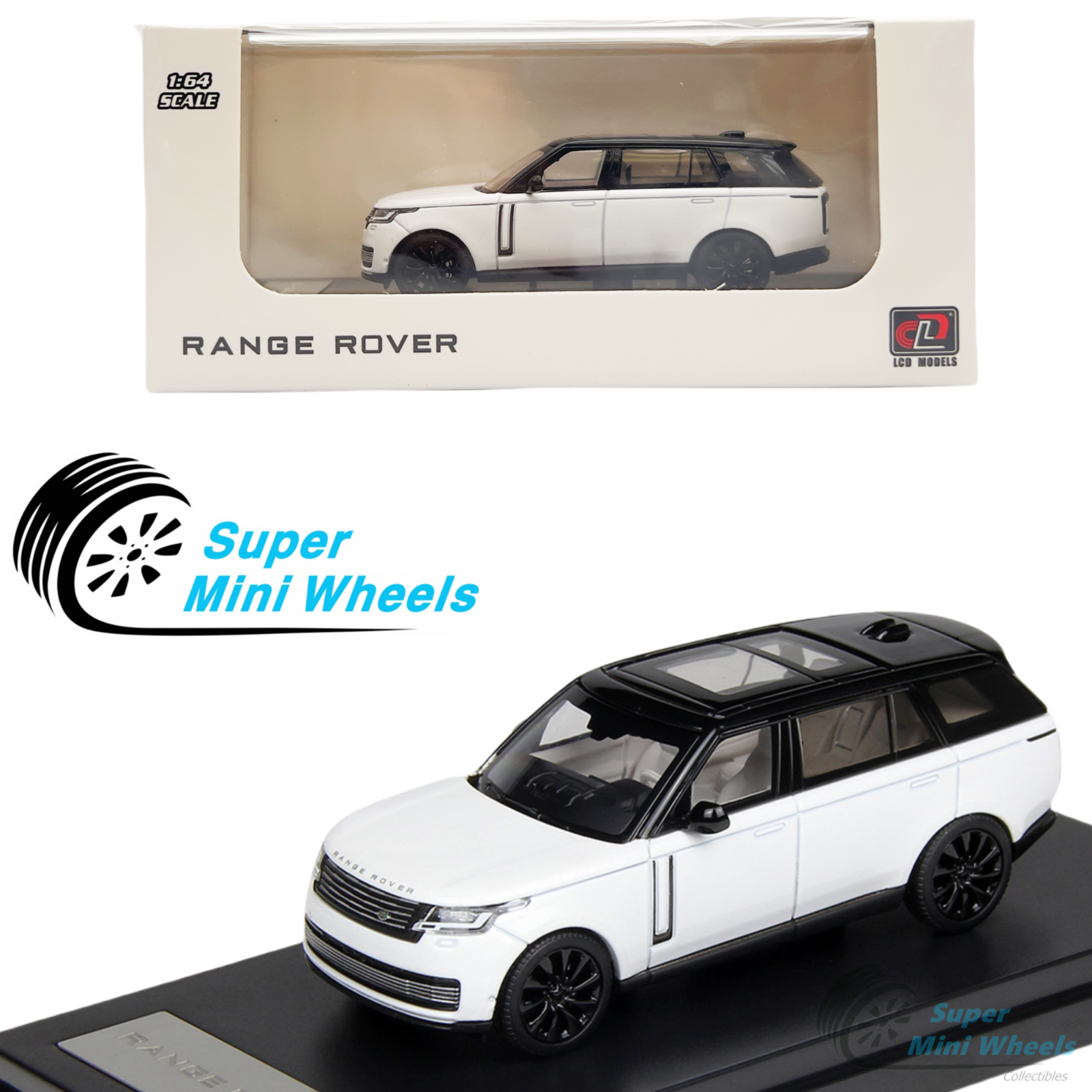 LAND ROVER RANGE ROVER 1/64 白 LCD MODELS 1/64 LCD 2022 Land Rover Range Rover (White) Car Model