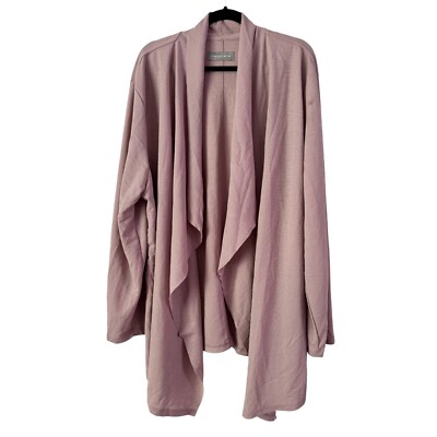 Bagatelle Blush Lilac Open Front Waterfall Cardigan Lightweight Sweater Size 3X 