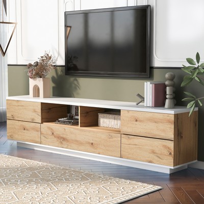 Modern TV Stand for 80 Inch For TVs Multi-Functional Media Console Storage Unit