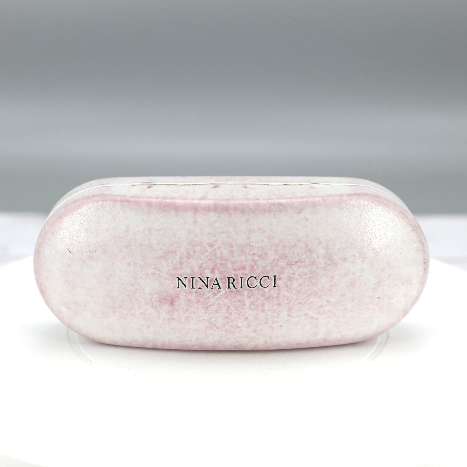 Nina Ricci Pink White Hard Shell Eyeglasses Sunglasses Case Distressed