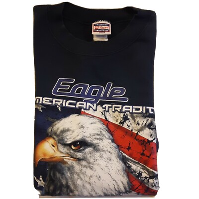 Vintage Hanes Heavyweight American Bald Eagle tradition 1776 Pullover Mens 2XL 
