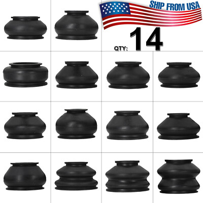 Black Tie Rod End Ball Joint Dust Boots Dust Cover Boot Gaiters Rubber Universal