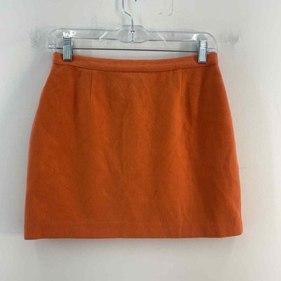Sisley Italy Orange Wool Blend Mini Skirt Size 42 - Women's