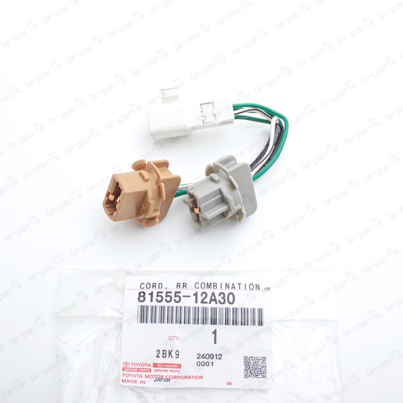 Genuine Toyota 10-13 Corolla Rear Combination Lamp Socket and Wire 81555-12A30