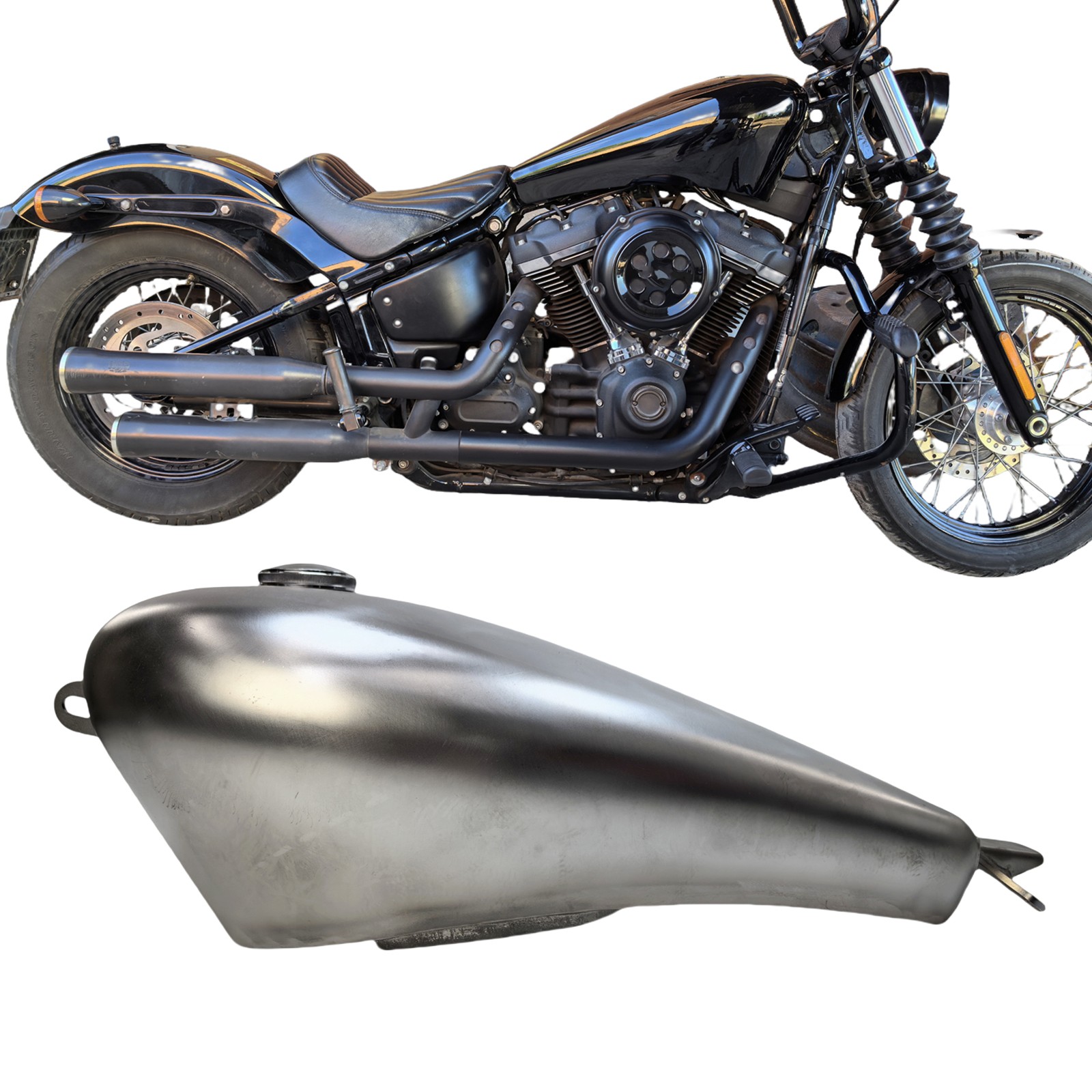 Motorcycle Silver Fuel Tank Oil Tank For Harley Softail Fat Boy