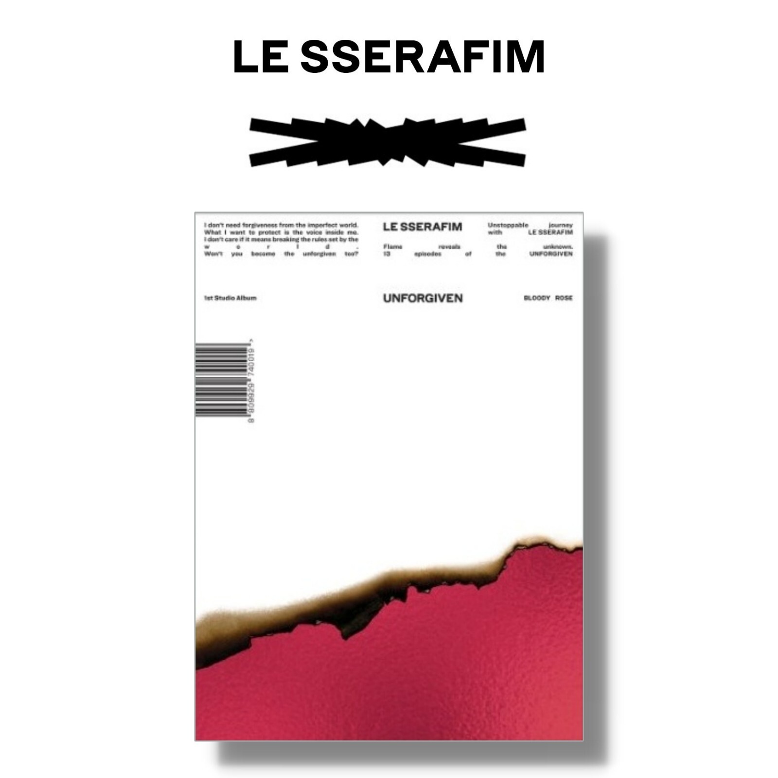 LE SSERAFIM 1st Studio Album [UNFORGIVEN] BLOODY ROSE CD+Book+P