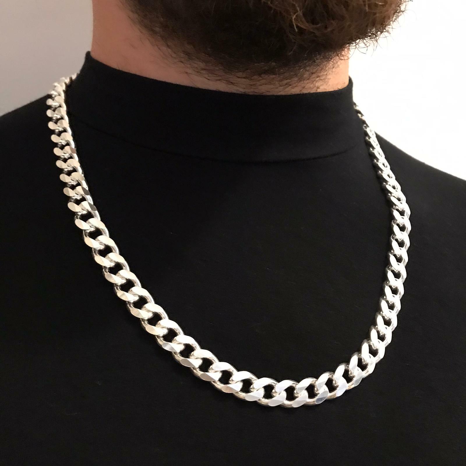 Pre-owned Handmade Mens Tight Curb Cuban Link Chain Necklace 925 Sterling Silver 26 Inch 11mm 142gr