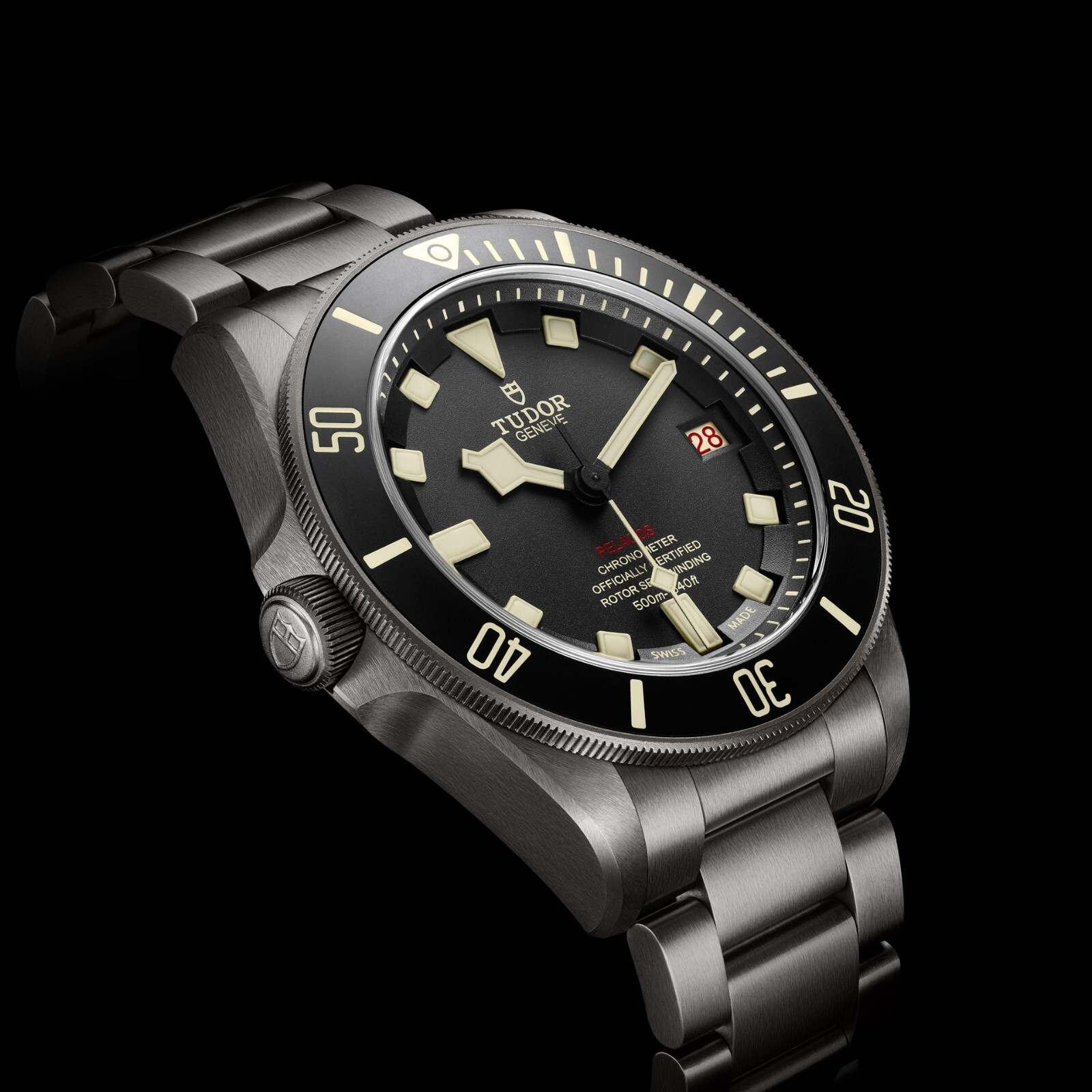 Pre-owned Tudor Pelagos Lhd Black Titanium Divers Watch With Extra Strap M25610tnl-0001