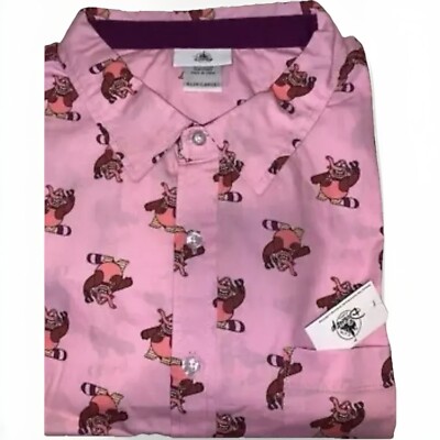 NWT Disney Parks INSIDE OUT XL Pink CAMP Shirt BING BONG X-Large NEW Button Up
