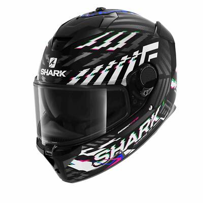 SHARK Integralhelm SPARTAN GT E-BRAKE schwarz-grau-weiss-blau matt Größe XL
