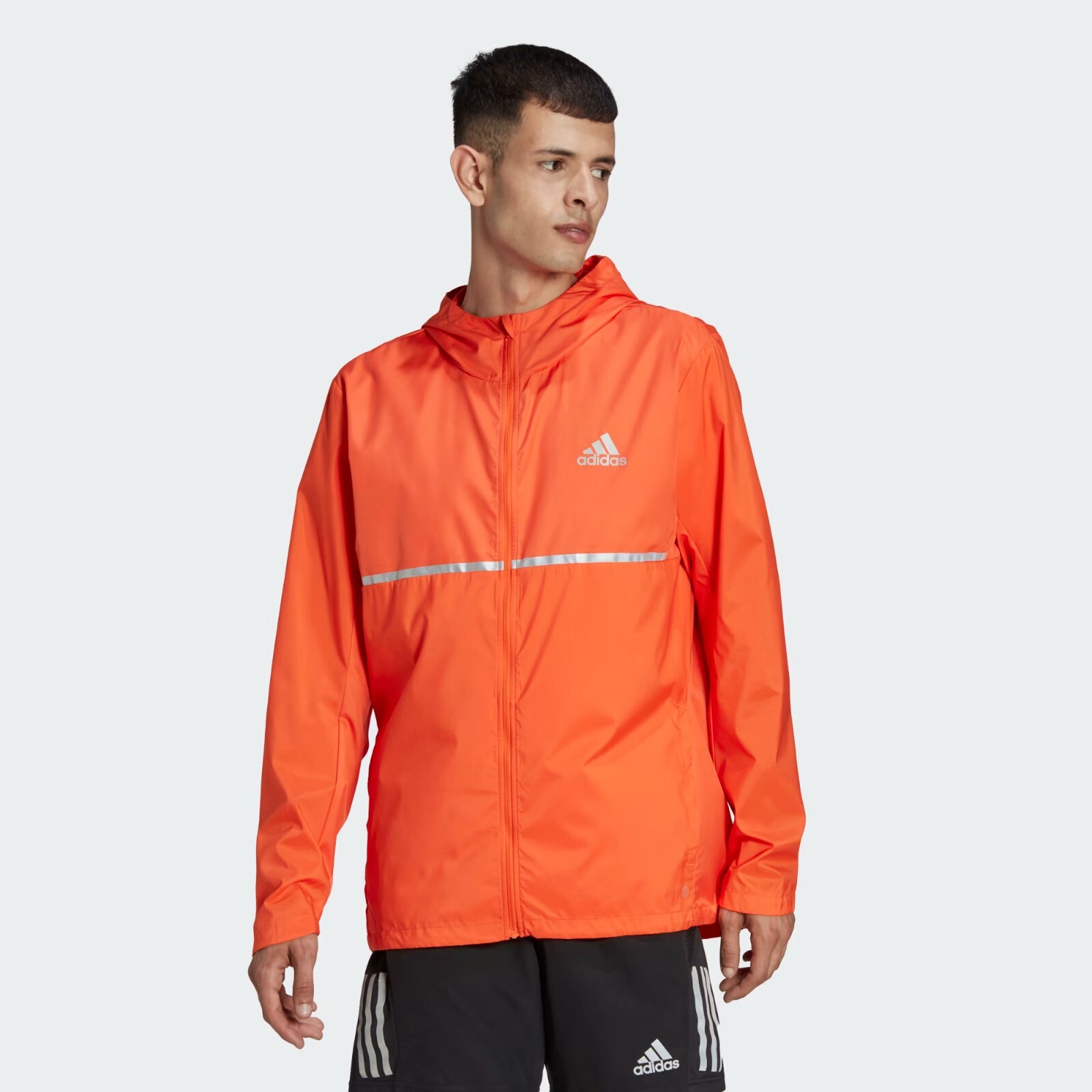Adidas Men's OWN THE RUN JACKET Running Rain Jacket Orange Adidas Men's OWN THE RUN JACKET Running Rain Jacket Orange