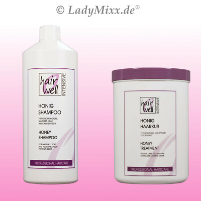 Set Honig je 1x250ml Haarkur und Shampoo HAIRWELL Silikonfrei (GP 26,80€/L)
