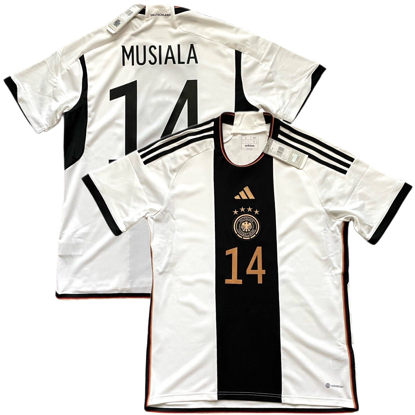 2022/23 Germany Home Jersey #14 Musiala Large Adidas World Cup