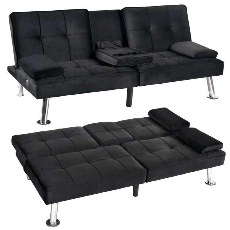 FLEXISPOT Folding Convertible Sleeper Bed with 3-Level Adjustable Backrest w/USB