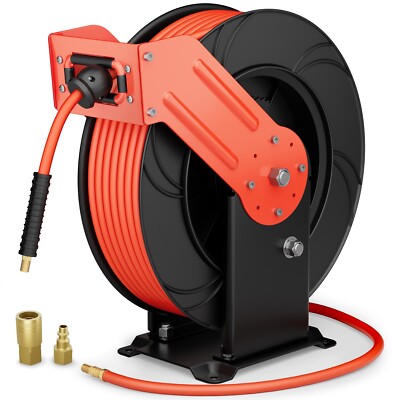 Air Hose Reels Retractable Power Pressure Washer Hose Reel 3/8'' x 65 ft, 300 PSI