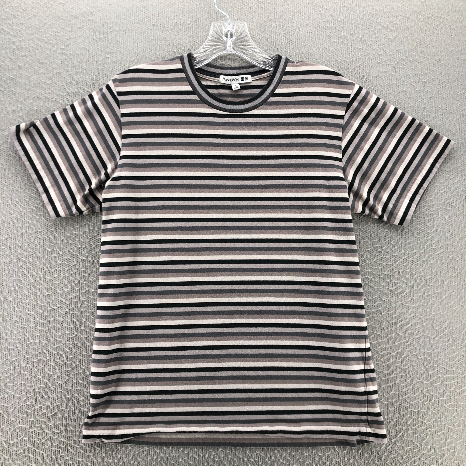 JW Anderson x Uniqlo Mens Shirt Small Gray Black Tan Stripe JW Anderson x Uniqlo Mens Shirt Small Gray Black Tan Stripe