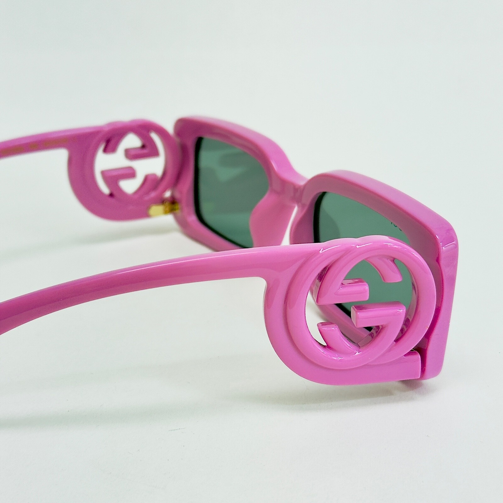 Pre-owned Gucci Couture 1325 Pink Gg Logo 006 Narrow Fashion Square Sunglasses Gg1325s In Gray