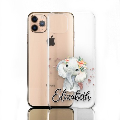 PERSONALISED PHONE CASE FOR XIAOMI/OPPO;INITIAL COW PRINT CLEAR HARD COVER