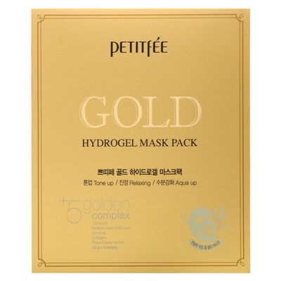Gold Hydrogel Beauty Mask Pack, 5 листов по 32 г каждый