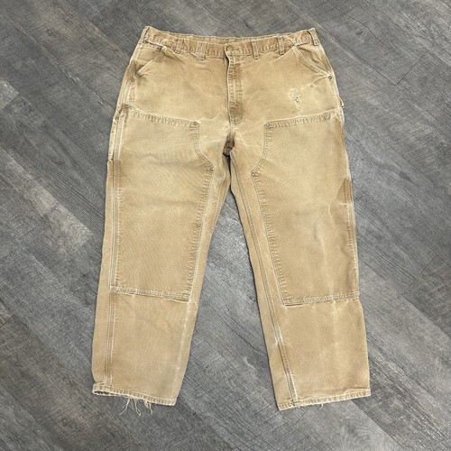 Carhartt B01 BRN Made In USA Double Knee Canvas Duck Pants