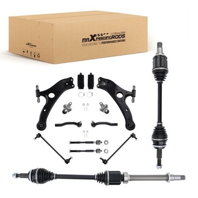 Front CV Axle Shaft Lower Control Arm 12pcs Kit for Toyota Sienna FWD 11-15 3.5L