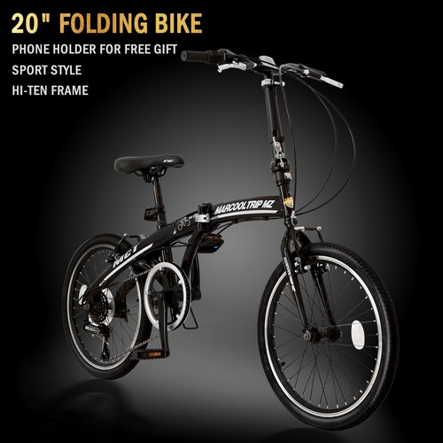 20" Folding Bike Foldable Mountain Bike Shimano 6 Speed Bicycle School Sports