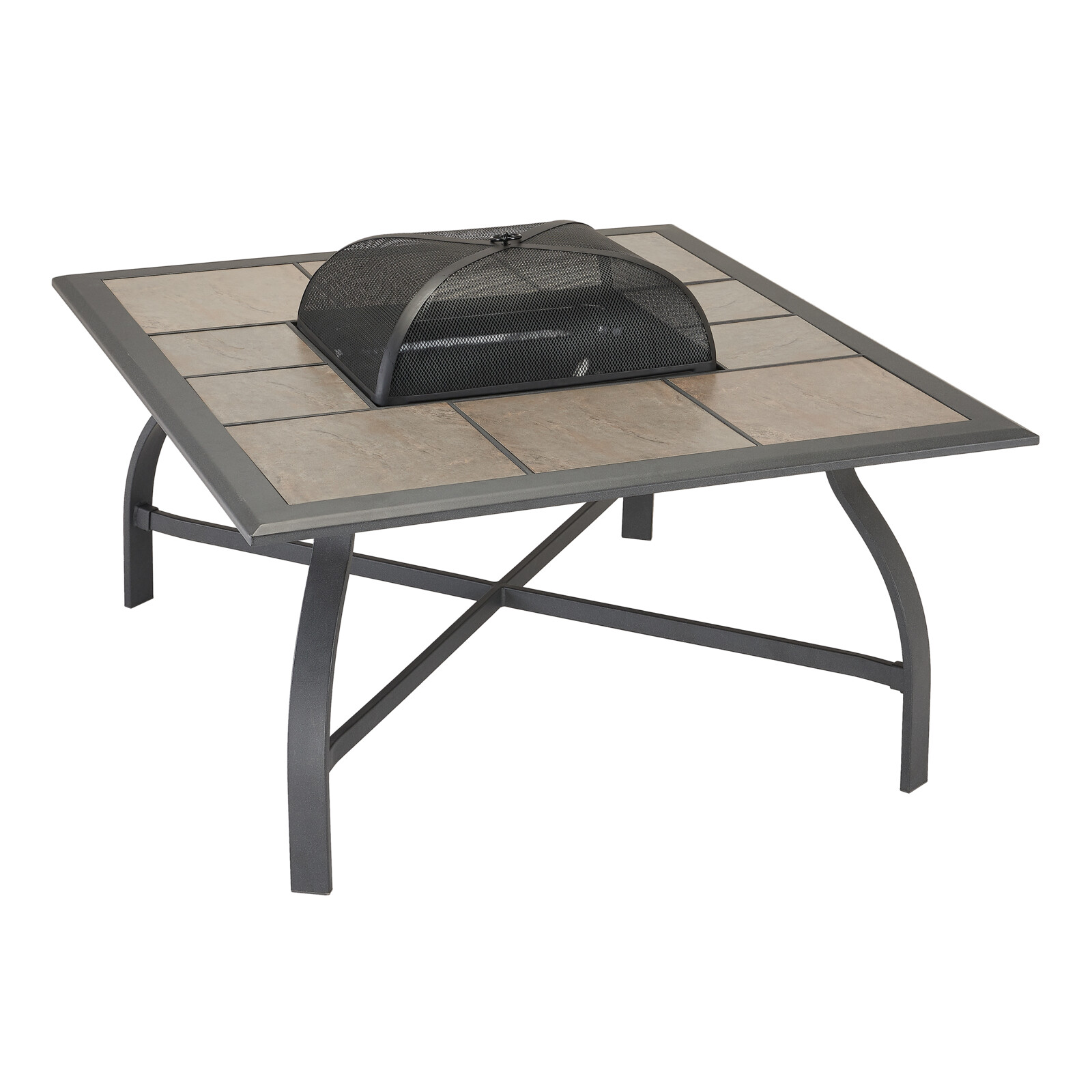 Mainstays Holten Ridge Outdoor Tile Top Fire Pit With Spark Guard