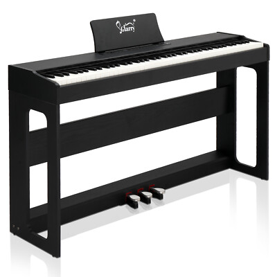 Glarry GDP-104 88 Keys Full Weighted Keyboards Digital Piano with Stand Black