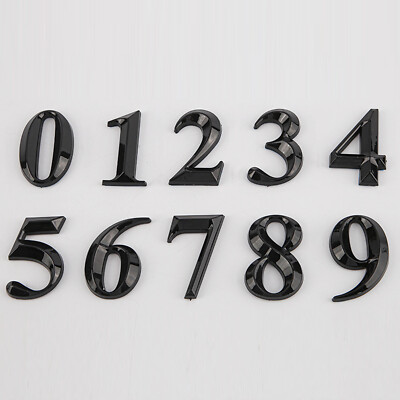10 Pcs Set 3D DIY Number Figure Car Motorcycle Badge Sticker Decals House Label