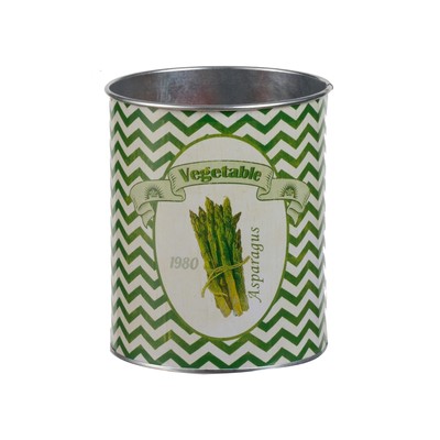 Set of Two Asparagus Oversized Tins Green