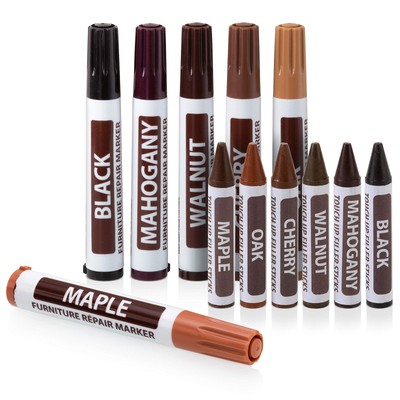 Furniture Markers Touch up, 12Piece Furniture and Wood Floor Markers and Crayons
