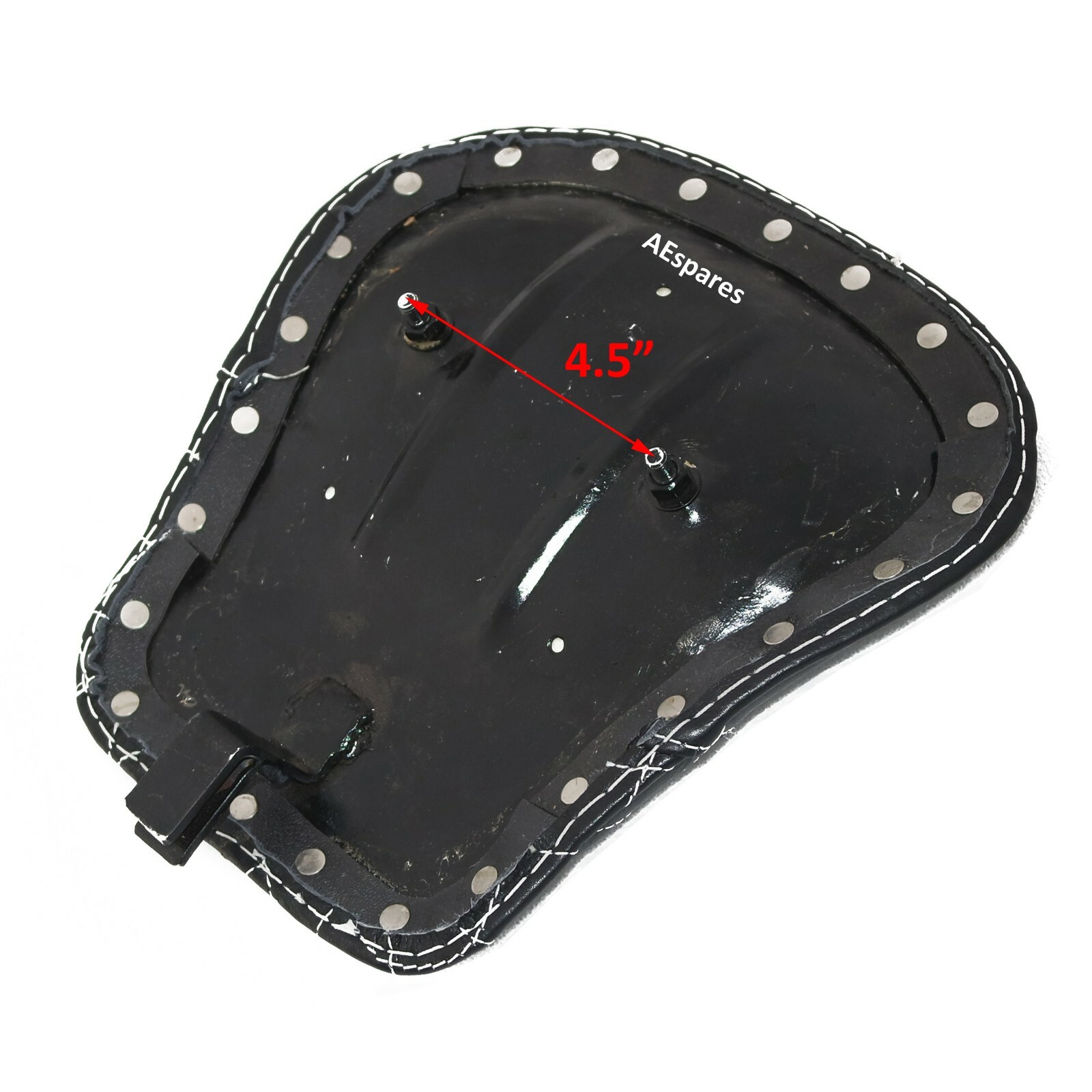 Fits Royal Enfield Classic 350 500 Front Rear Leather Black Seat with Spring  
