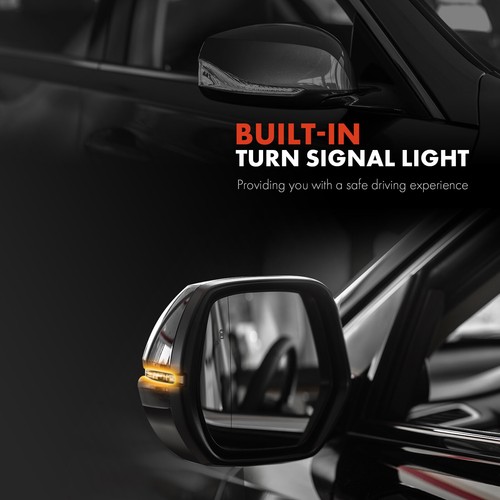 2x Driver & Passenger Black Power Heated w/ 8-Pin Mirror for Honda Accord 18-22