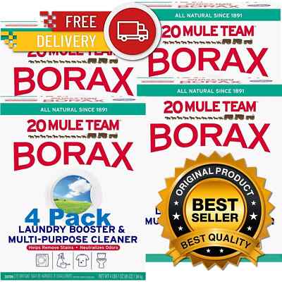 20 MULE TEAM Laundry Detergent All Natural Booster Multi Cleaner-65Oz Pack of 4-