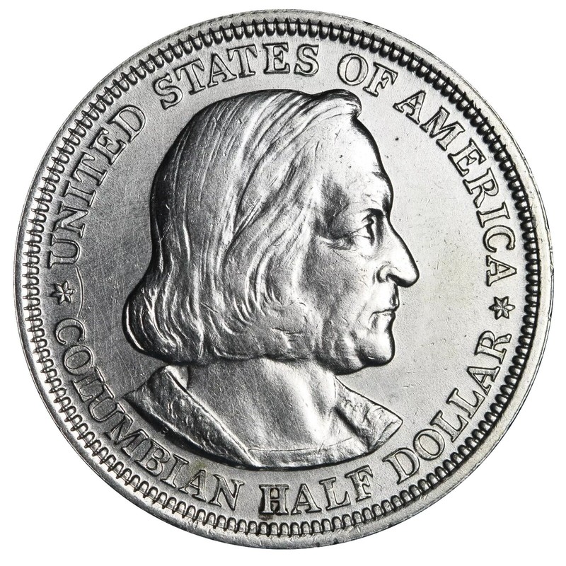 1892 Columbian Exposition Silver Half Dollar XF / AU FIRST MINTED