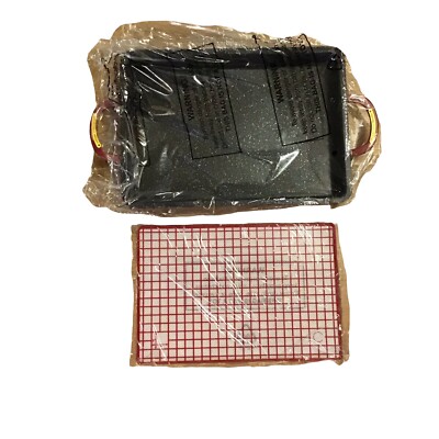 Curtis Stone Dura-Pan+ 2-in-1 Baker/Griddle Pan with Silicone Mat Red Brand New