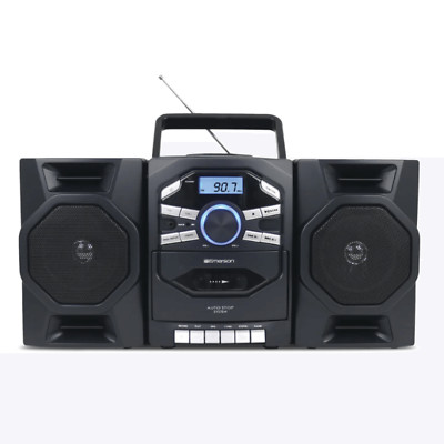 Emerson Portable CD & Cassette Stereo Boombox w Radio and Detachable Speakers