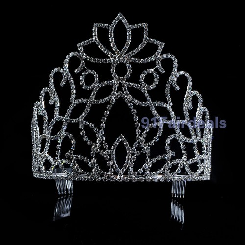 tiaraページ Luxury Bridal Silver / Gold Hair Zircon Tiara (GS0177