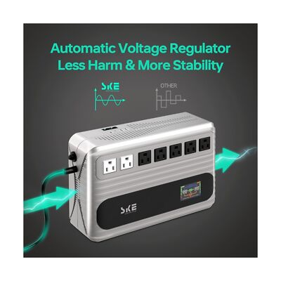 SKE UPS 850VA/480W Battery Backup & Surge Protector for PC Router Uninterrupt...