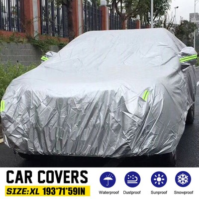 Full Car Cover for Outdoor Sun Dust Scratch Rain Snow Waterproof 193x71x59'' F8Q3