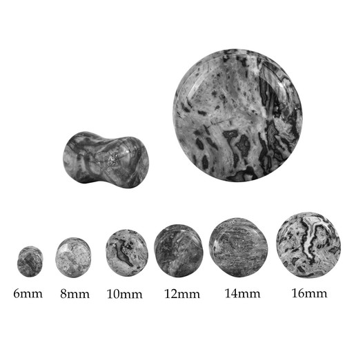 Organic Stone Ear Gauges-Ear Plugs-Flesh Tunnels 2G,0G,00G,12,14,16MM - 1PAIR US